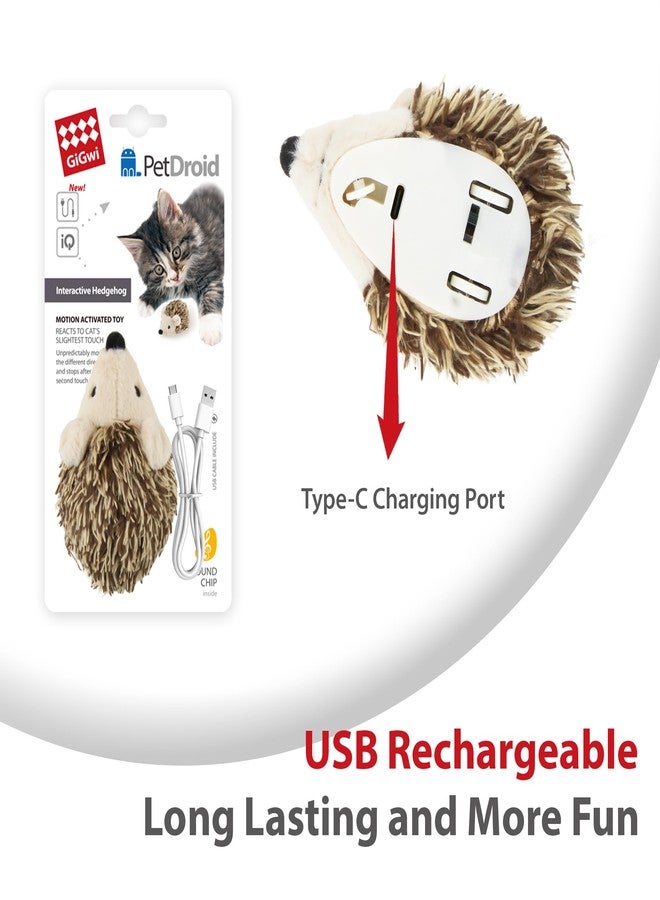 جيجوي ألعاب جيجوي التفاعلية للقطط المنزلية، لعبة متحركة قابلة لإعادة الشحن عبر منفذ USB للقطط البالغة التي تشعر بالملل، ألعاب قنفذ إلكترونية أوتوماتيكية مطورة ببطارية 500 مللي أمبير مع صوت صرير واقعي، ألعاب للقطط الصغيرة للعب الذاتي - Image 5